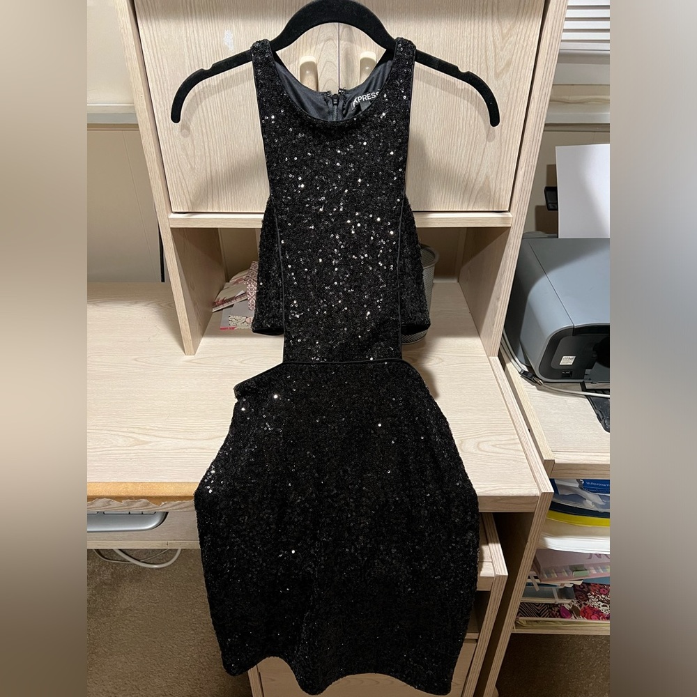 Express Black Sequin Dress